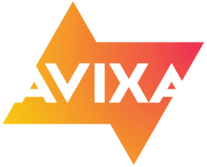 A stylized orange and pink gradient logo that reads: AVIXA.