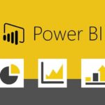 Power BI logo with three icons.