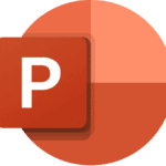 A red and orange PowerPoint icon.