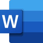 A blue and white icon of the letter W.